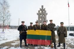 180215_Minaiciuose_15min_00 2018-02-15 1949-ųjų Nepriklausomybės deklaracijos minėjime Minaičiuose. A.Pliadžio nuotr. (KAM)