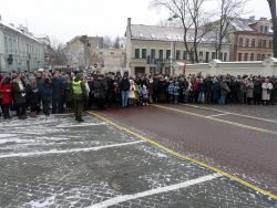 2018-02-16 Aikštėje prie krašto apsaugos ministerijos. M.Abaravičiaus nuotr.