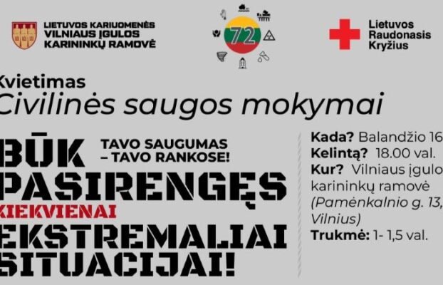 Civilinės saugos mokymai Vilniaus įgulos karininkų ramovėje