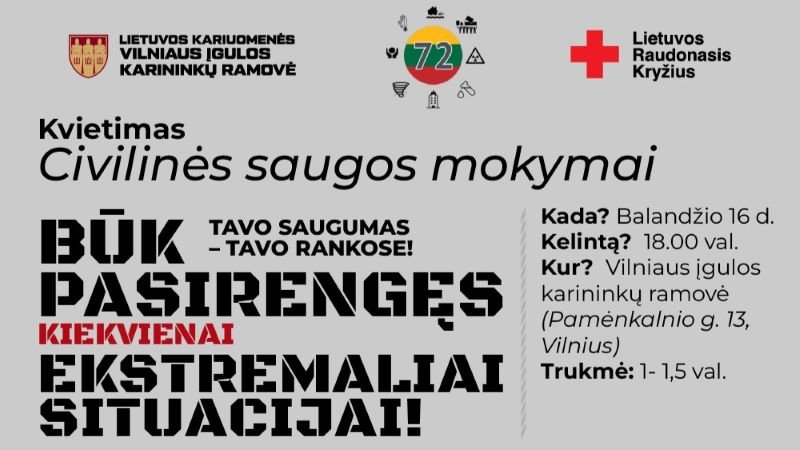 Civilinės saugos mokymai Vilniaus įgulos karininkų ramovėje